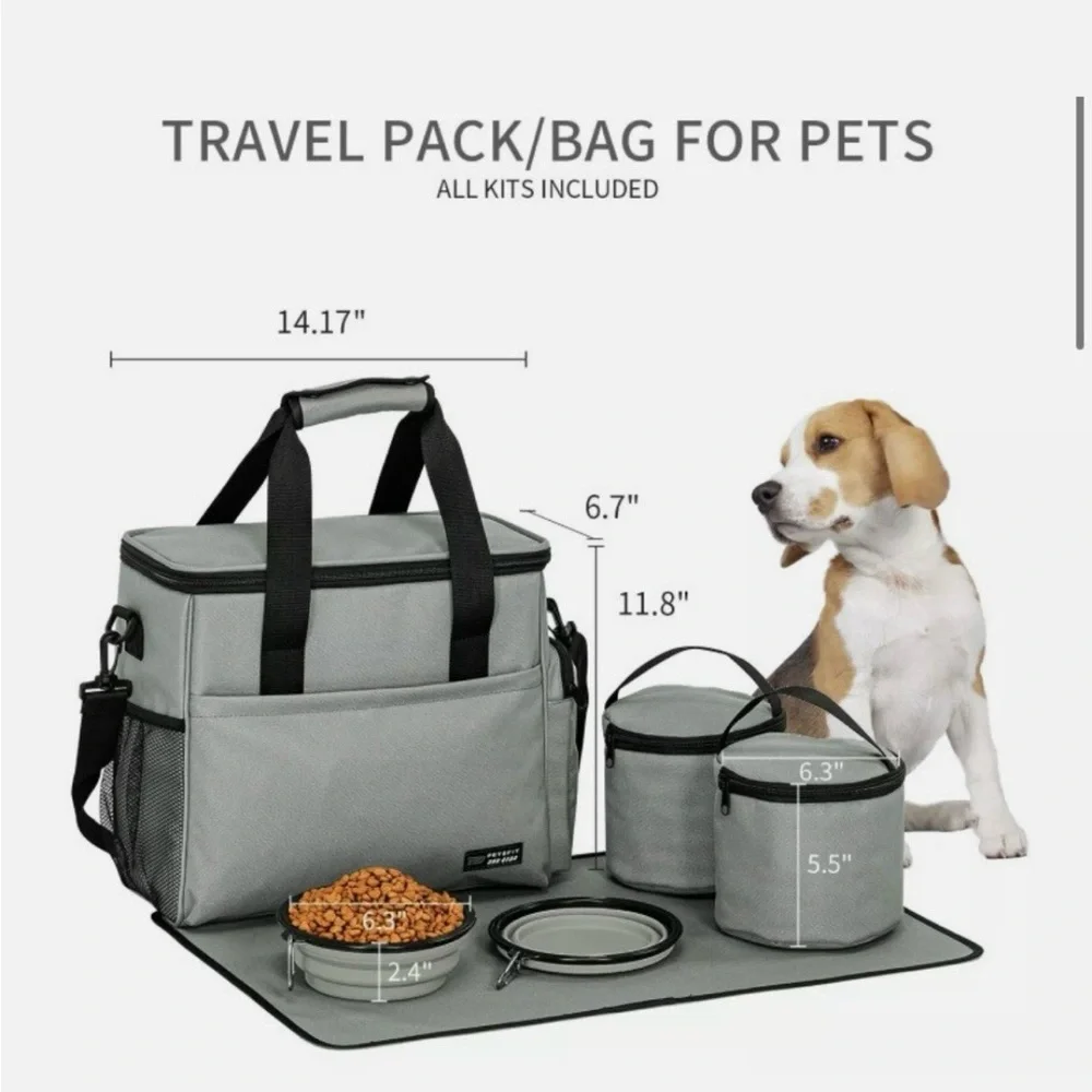 New Petsfit Travel Bag with Accessories - Gray